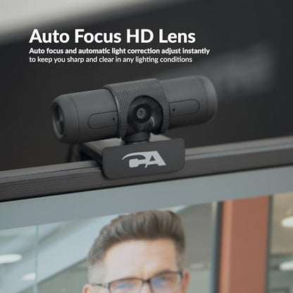 Cyber Acoustics CA Essential Super HD Webcam (WC-3000) USB Webcam, 5MP Super HD Video up to 2592x1944 at 30fps, Autofocus & Light Correction, Dual Omnidirectional Mics - size: WC-3000