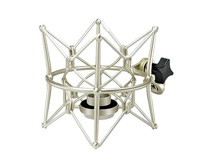 SUUNTOK Microphone Shock Mount Anti-Vibration Mic Holder Spider Recording Mic Shockmount Stand Compatible with Neumann U87 Ai, U89 i and TLM 67 (Champagne) - style: Champagne Compatible with U87 Ai