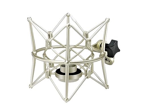 SUUNTOK Microphone Shock Mount Anti-Vibration Mic Holder Spider Recording Mic Shockmount Stand Compatible with Neumann U87 Ai, U89 i and TLM 67 (Champagne) - style: Champagne Compatible with U87 Ai
