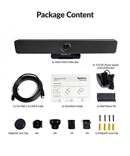 4K Conference Room Camera System with AI Auto Framing, Speaker & Presenter Tracking, Magnetic Privacy Cover, 120° Wide Angle, 5X Zoom, 4-Mic Array & Dual Speakers, USB for Teams, Zoom, Google Meet - size: 10