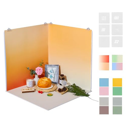 19x19 Inch Backdrop Board Kit, 2PCS Backgound Frame, 1PC Background Board, 6PCS Backdrop Paper, 6PCS Shadow Light Paper for Product, Food, Jewelery, Makeup Photography Shooting - size: 19x19inch