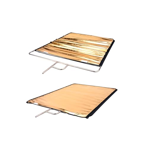 Photography Light Reflector Flag Kit, 30x35inches/75x90cm, 4-in-1 Gold/Silver/Black/White Diffuser and Translucent Diffuser, Foldable Stainless Steel Frame