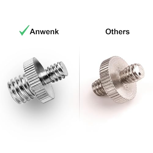 Anwenk Standard 1/4"-20 Male to 3/8"-16 Male Threaded Camera Screw Adapter Tripod Screw Converter, 1/4 to 3/8 (5 Pack)