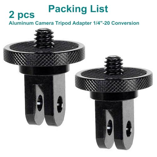 Aluminum Camera Tripod Adapter 1/4"-20 Conversion Adapter Mounts Compatible with Gopro Action Cameras Insta360 and Other Standard 1/4 Accessories, Quarter Inch Mount Adapter (Type AA)