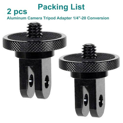 Aluminum Camera Tripod Adapter 1/4"-20 Conversion Adapter Mounts Compatible with Gopro Action Cameras Insta360 and Other Standard 1/4 Accessories, Quarter Inch Mount Adapter (Type AA)