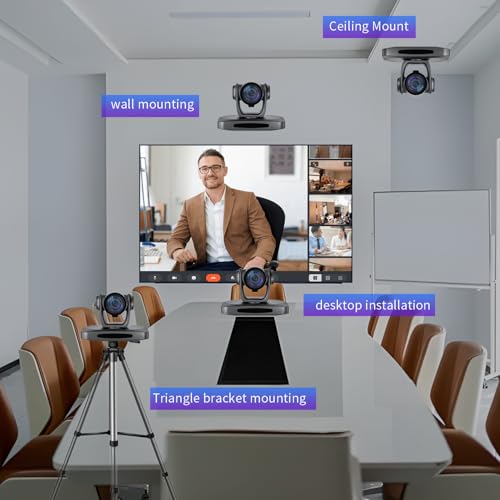 PTZ Camera 4K 30X Optical Zoom AI Auto Tracking - Professional Conference Camera with HDMI/3G-SDI/USB/POE IP Streaming for Church Worship, Education, YouTube Live, Facebook Streaming & Remote Meetings - style: 30X HDMI/SDI/USB/LAN/4K