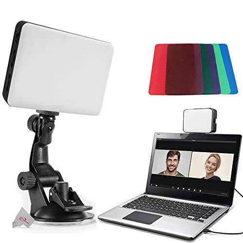 120 Led Video Conference Lighting Kit Suction Cup Mount + Pistol Grip Tabletop Tripod + Cleaning Accessory Kit