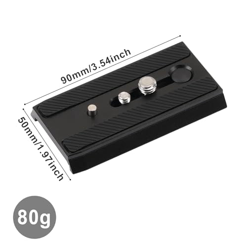 501PL Sliding Dovetail Quick Release Plate with 1/4"-20 & 3/8"-16 Mounting Screw for Manfrotto 503HDV 701HDV MH055M0-Q5 for 501, 503 & NG Tripod Heads, RC5 Quick Release QR System, Replaces #3433PL