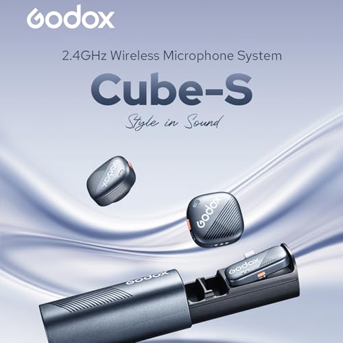 Godox Cube-SC kit2 2.4G Wireless Lavalier Microphone for iPhone 15 and Android USB C Lapel Microphone Wireless,Hi-Fi Audio,1000FT Range,Noise Cancellation,30H Battery for Streaming Video Recording - size: CUBE-SC-Kit2