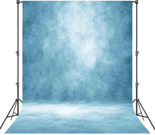 Abstract Professional Photography Backdrop for Portrait Photo Props Booth Background Photoshoot Studio with Polyester Fabric Roller Pocket on Top(6x8ft, Light Blue,No Stand) - color: Serene Blue, size: 6'x8'