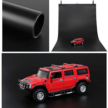Meking Black PVC Photography Backdrop Matte & Reflective PVC Background 24x51inches (60x130cm) Dual Side Vinyl Photo Backdrop for Product Video Photography Studio - color: Black