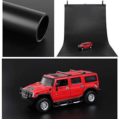 Meking Black PVC Photography Backdrop Matte & Reflective PVC Background 24x51inches (60x130cm) Dual Side Vinyl Photo Backdrop for Product Video Photography Studio - color: Black