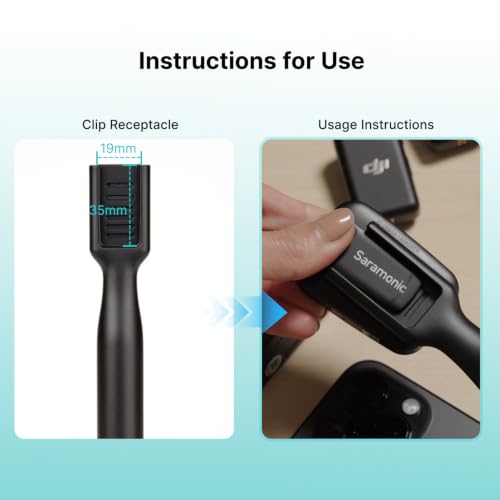 Saramonic Handheld Wireless Mic Stand with Pop Filter, Interview Microphone Adapter for Lavalier Wireless Mics, Compatible with Rode, DJI and All Lav Mic