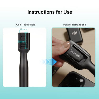 Saramonic Handheld Wireless Mic Stand with Pop Filter, Interview Microphone Adapter for Lavalier Wireless Mics, Compatible with Rode, DJI and All Lav Mic