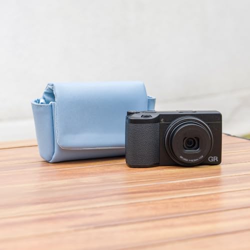KIWIFOTOS PU Camera Case for Ricoh GR IV GR III SONY RX100 VI SX740 | without Strap,magnetic closure,faux suede lining,dual-layer protection,anti-scratche Travel camera case - color: PU Camera Case Blue