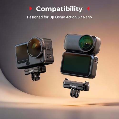 SMALLRIG Magnetic Adapter Holder Dual-Mount Support for DJI Osmo Action 6/Osmo Nano, Bidirectional Quick Release Magnetic Folding Adapter Mount with 2-Prong Mount and 1/4"-20 Threaded Hole - 5890 - style: 2-Prong Mount