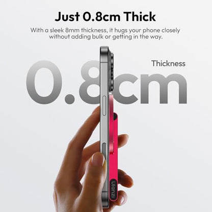 ULANZI MA60 Magnetic Phone Tripod Stand for iPhone - Aluminium Smartphone Mini Tripod Pocket Cell Phone Stand Strong Magnet Quick Mount Compatible with iPhone 16 15 14 13 14 Series, Red - color: Red