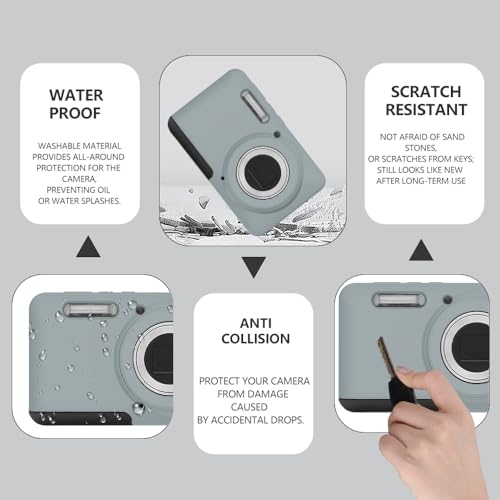 Case for Kodak PIXPRO FZ55,FZ55 Accessories,Soft Silicone Protective Case,Comes with 2 Screen Protectors and 1 Wrist Strap - Grey - color: Grey