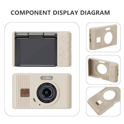 Case for Kodak PIXPRO C1 accessories,Soft Silicone Protective Case,Comes with 2 Screen Protectors and 1 Wrist Strap - Off white - color: Off white