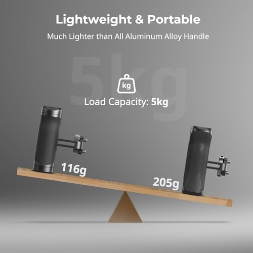 SmallRig Mini Side Handle for 1/4"-20 Threaded Holes, Camera Cage Handle for Left or Right Hand, Up and Down Adjustable, with Built-in Cold Shoe & Threaded Hole - 4755 - style: 1/4''-20 Screws