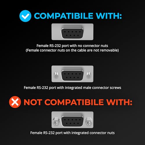 SABRENT USB-C to DB9 Serial RS-232 Adapter Cable 6FT, Prolific PL2303GS Chipset, USB 2.0, 1bps-12Mbps Baud Rate, for POS Terminals, Modems, GPS, Industrial Devices (CB-D9C6) - size: USB-C 6FT – RS-232