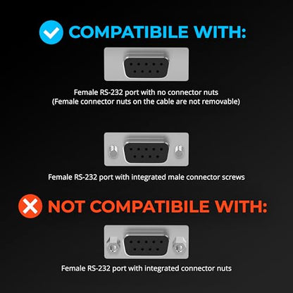 SABRENT USB-C to DB9 Serial RS-232 Adapter Cable 6FT, Prolific PL2303GS Chipset, USB 2.0, 1bps-12Mbps Baud Rate, for POS Terminals, Modems, GPS, Industrial Devices (CB-D9C6) - size: USB-C 6FT – RS-232