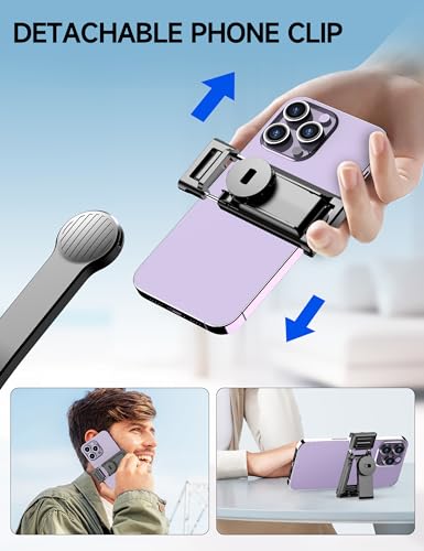 42" Selfie Stick Tripod with Fill Light Extendable Phone Stand All-in-1 Selfie Stick Travel Tripod with Detachable Remote & Phone Holder Cell Phone Tripod Compatible with iPhone/Android - color: Black with Light