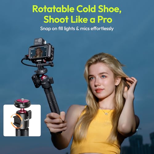 ULANZI MT-91 Flexible Octopus Tripod for Phone, GoPro&Camera, 3‑in‑1 Mini Tripod w Bluetooth Remote, CKA Quick Release w 1/4 Screw, GoPro Adapter, Phone Holder for Vlogging, Selfies, Video Recording