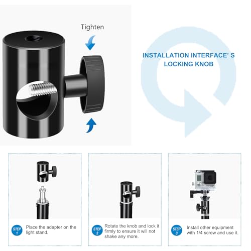 Rapid Adapter Convert 2-Pack, Multi-Functional Light Stand Tip Adapter — Fit for Studio Monitor Stand, Camera Mount, Photo Studio Photography Light Stand