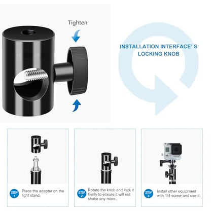 Rapid Adapter Convert 2-Pack, Multi-Functional Light Stand Tip Adapter — Fit for Studio Monitor Stand, Camera Mount, Photo Studio Photography Light Stand