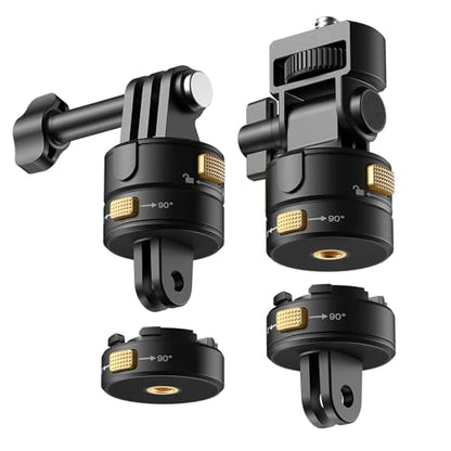 Neewer 6 in 1 Action Camera Mount Kit, Compatible with Hero 13 12 11 Max DJI Osmo Action Insta360, Metal Magnetic Quick Release Mount with 1/4" Thread & Folding Fingers for POV Shots, GP-23 - style: GP-23