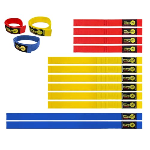 Quick-Straps by Wrap-It Storage - Assorted 12-Pack Multicolor - Hook and Loop Hose and Cable Organizers - color: Assorted Colors, size: Assorted 12-Pack