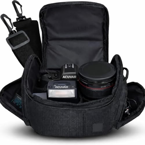 eCostConnection Medium Camera Bag Case – Soft Padded Camera Equipment Bag for DSLR & Mirrorless Cameras, Fits Nikon Canon Sony, Protective Shoulder Carry Bag - size: Medium