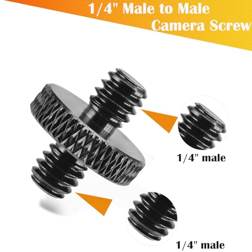 3-Pack 1/4" Male to Male Tripod Nut Connectors, Aluminum, Black - style: 1/4" male to 1/4" male