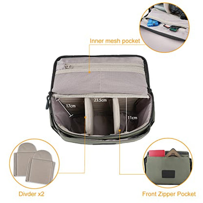 Besnfoto Camera Bag Small DSLR Camera Shoulder Bag for Photographer Waterproof Messenger Bag Crossbody Case Compatible with Canon Sony Nikon - color: Army Green, size: Medium