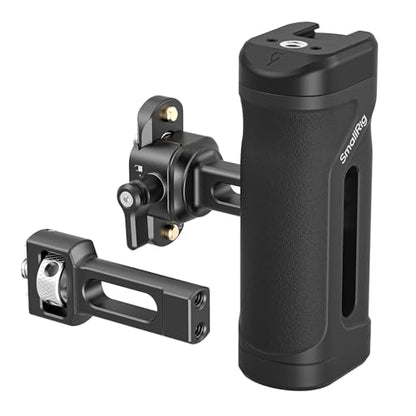SmallRig NATO Clamp Mini Side Handle with NATO Rail & 1/4''-20 Locating Screw, Ergonomic Camera Side Handle for Left and Right Hand, 30mm/1.2in Up and Down Adjustable, Max. 10kg Payload - style: NATO + 1/4''-20 Locating Screw