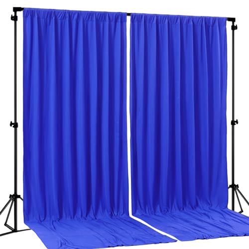 Royal Blue Backdrop Curtain 2 Panels-Wrinkle-Free Royal Blue Curtains Polyester Photography Drapes for Baby Shower Birthday Party Photo Background Backdrop Stand- 8 X10FT - color: Royal Blue, size: W4' x H10'(2 panels)