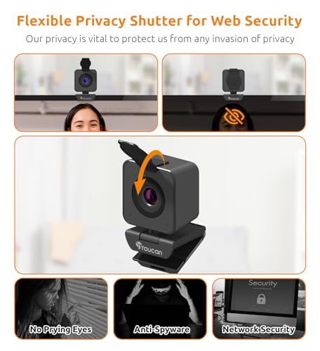 TOUCAN 1080P Webcam for pc, Webcam with Microphone for Laptop, Plug and Play USB Web Cam, 90°View Computer Camera, External Camera for Streaming, Skype, Zoom, FaceTime, Hangouts, MacBook/Tablet - style: W3001+Webcam