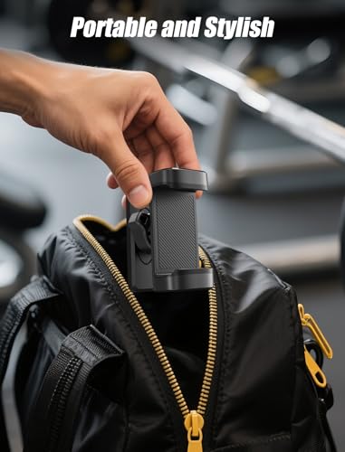 Gym Magnetic Phone Holder【Strong Magnets】- 360 Adjustable Magnetic Phone Mount, Phone Holder Gym Accessories for Men Women Compatible with All Smartphones 4.7-7" - color: Black