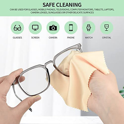 18 Pack Microfiber Cleaning Cloths (7" x 6") Multicolor Glasses Cleaning Cloth for Eyeglasses, Camera Lens, Cell Phones, Laptops, LCD TV Screens and More