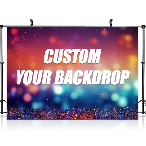 Custom Backdrop Personalized Backdrop Picture Customize Customized Back Drop Banner Custom Made Photo Backdrops Customizable Design Your Own Logo for Photography Gift Christmas Birthday (15x10FT) - size: 15x10FT