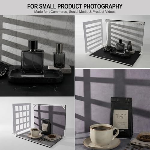 Product Photography Backdrops Kit, 16.5 x 11.7 inch, 22 Designs | 11 Double-Sided Photo Backdrops with 4 shadow props for food photography, jewelry, handmade products and UGC content.