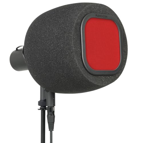 Soundbox 7B Top Address Recording Isolation Booth - Portable Microphone Shield with Replaceable Pop Filter for Studio Quality Vocals, Podcasting. Compatible with SM7B, MV7 (Fire Red Pop Filter) - color: Fire Red Pop Filter