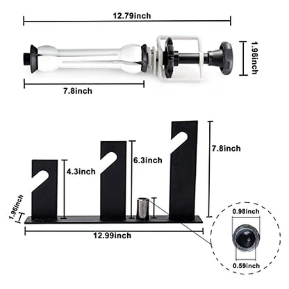 ZLY 3 Roller Wall Mounting Manual Background Support System, Including 3 Tri-fold Hooks, 6 Expand Bars, 3 Chains, Ceiling Background Holder Attached into Table Lamp