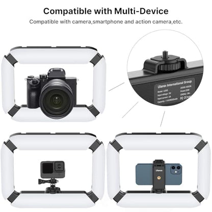 ULANZI Smartphone Video Rig with Light, Handheld Cell Phone Stabilizer with Ring Light 8500k Selfie Light for Filmmaking Live Steam Tiktok YouTube Video Recording, 8000mAh Build-in Battery - size: U200 Light