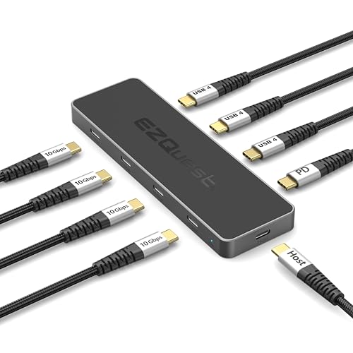 USB 4 Hub 8-in-1: Dual 4K 60Hz/8K Display, 7X USB-C Ports (3X USB4, 4X 10Gbps Data), 100W PD - Thunderbolt 3/4 Dock for MacBook Pro/Air M1/M2/M3, Windows, Chromebook - color: USB4 Max 8-in-1(Space Black)