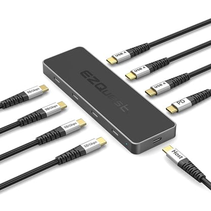 USB 4 Hub 8-in-1: Dual 4K 60Hz/8K Display, 7X USB-C Ports (3X USB4, 4X 10Gbps Data), 100W PD - Thunderbolt 3/4 Dock for MacBook Pro/Air M1/M2/M3, Windows, Chromebook - color: USB4 Max 8-in-1(Space Black)