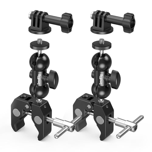 SMALLRIG Super Clamp Mount 2-Pack, Double Ball Head Magic Arm for Camera | Clamp for Fences, Desks, Tripods, for Monitors, Lights, Action Cameras - style: Clamp 2 Pack