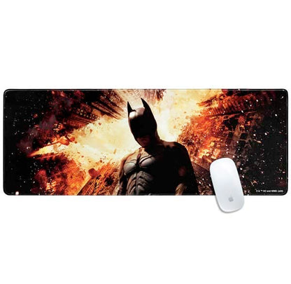 Skinit Large Gaming Mouse Pad - Officially Licensed The Dark Knight Rises Design with Stitched Edges, Waterproof, Non-Slip Rubber Base, Desk Mat for Keyboard & Mouse, 31.5" x 11.8" inches - color: Black - DRKNTR02, size: 31.5" x 11.8"