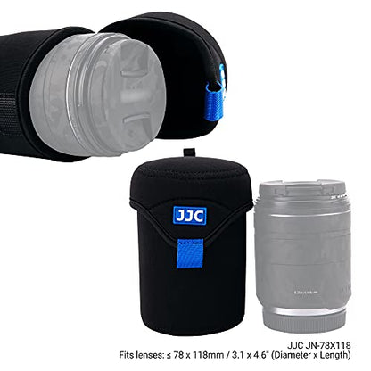 JJC Water Resistant Neoprene Camera Lens Pouch Case, Fold-Over Lens Bag for Mirrorless Lenses Up to 3.1 x 4.6 (D X H) for Canon RF 85mm f/2, Nikon Nikkor Z 85mm f/1.8, Sigma 16mm f/1.4 etc. - size: 3.1 x 4.6"
